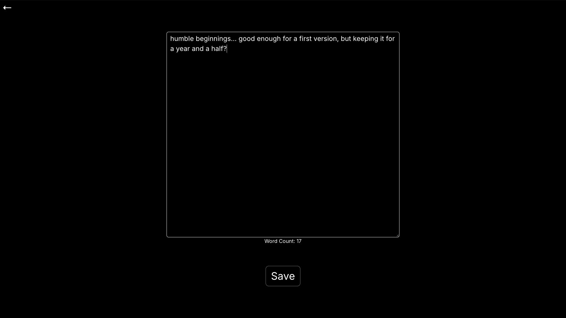 A screenshot of the old Journal entry UI, as described above